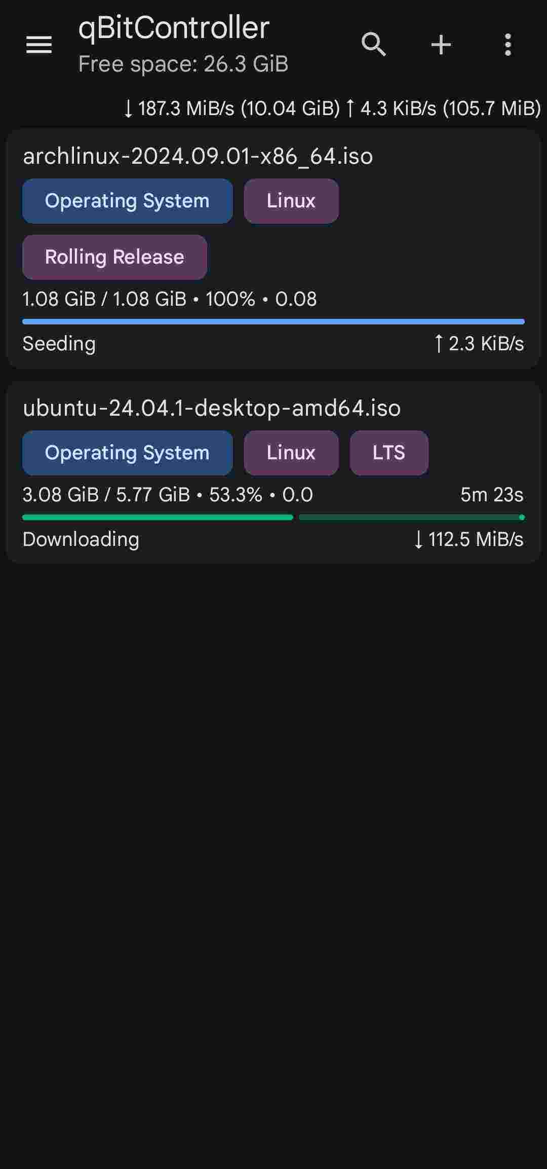 qBitController screenshot
