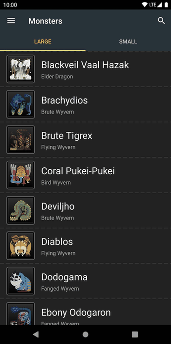 MHWorld Database screenshot