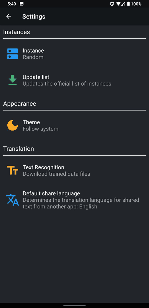 SimplyTranslate Mobile screenshot