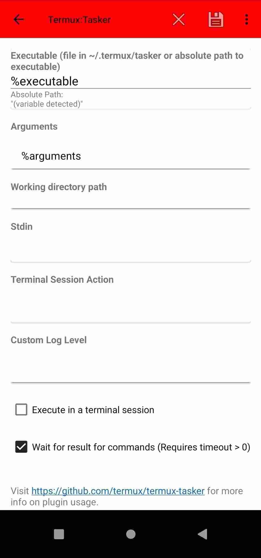 Termux:Tasker screenshot