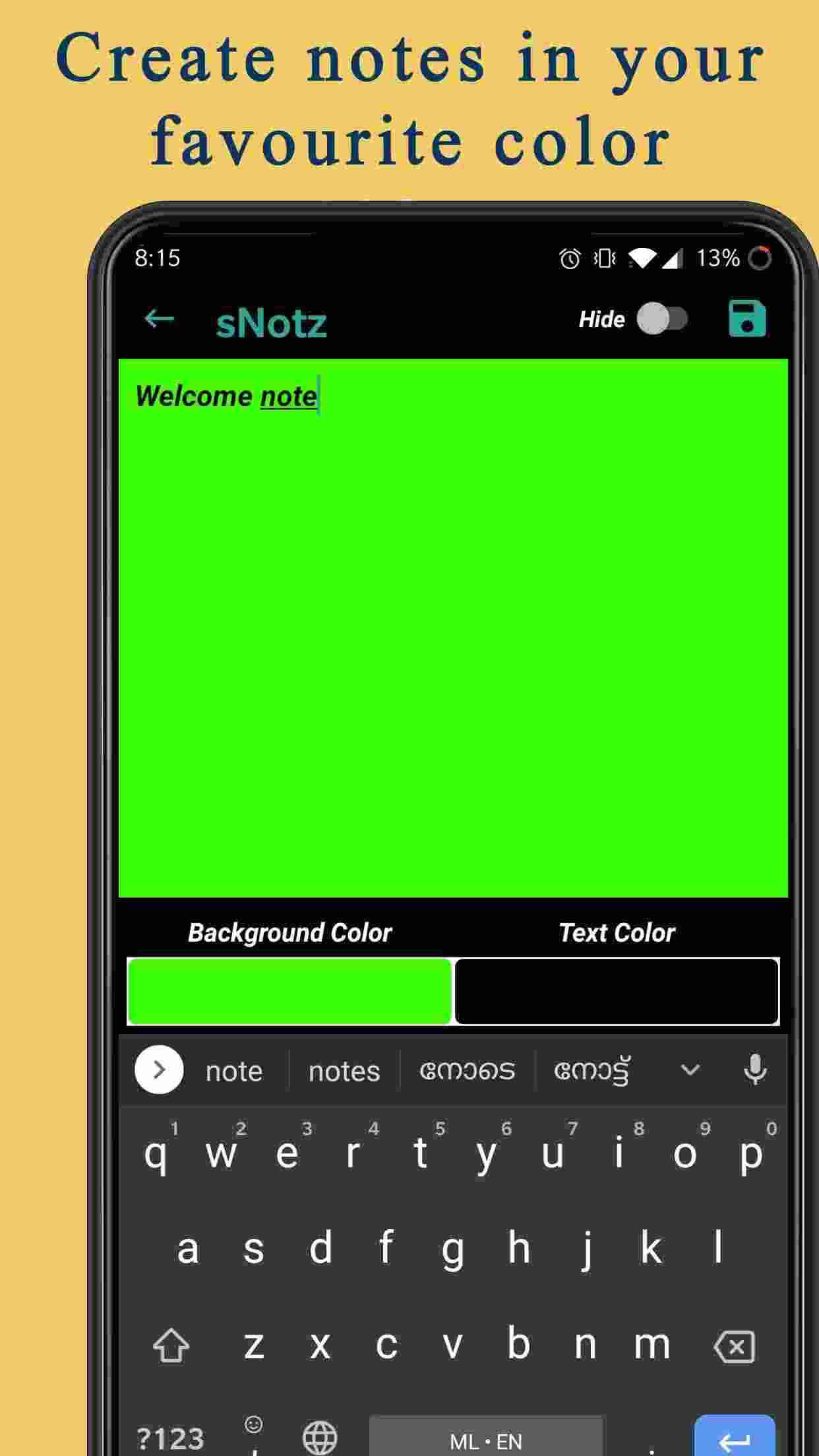 sNotz screenshot