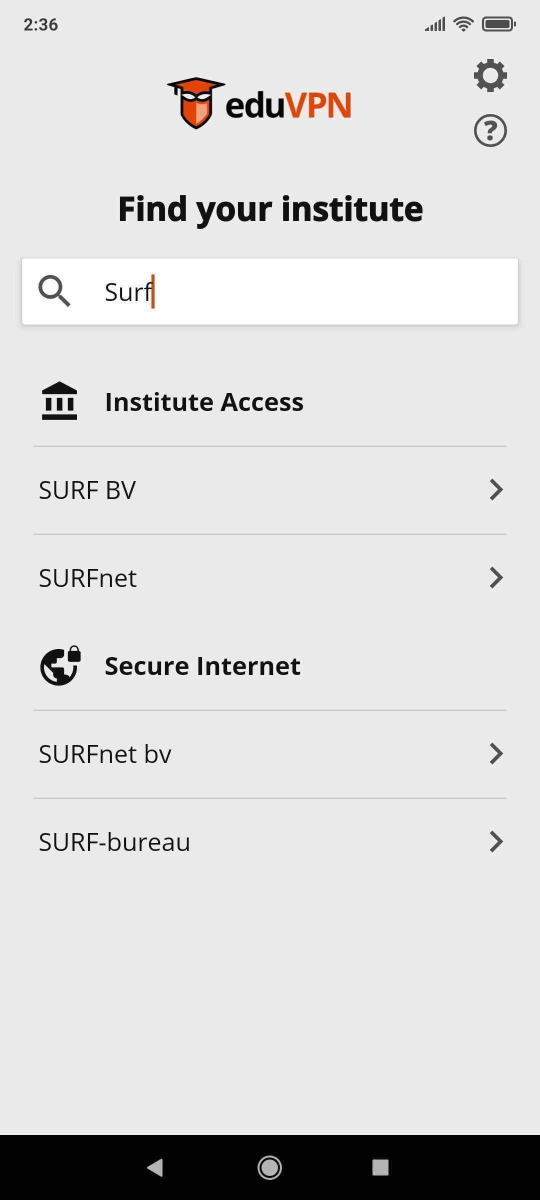 eduVPN screenshot