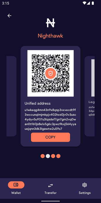 Nighthawk Wallet screenshot