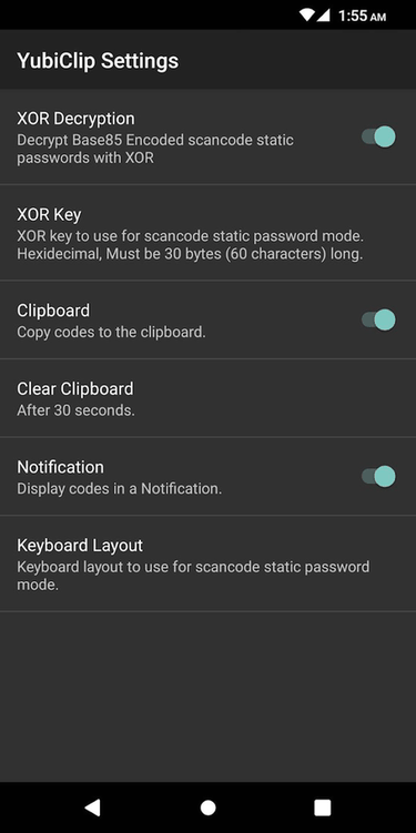 YubiClip XOR screenshot