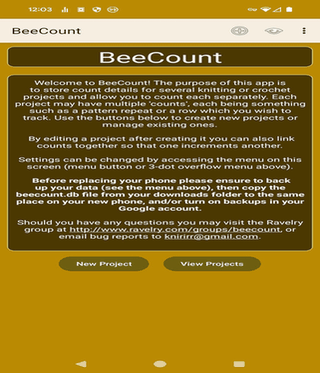 BeeCount Knitting Counter screenshot