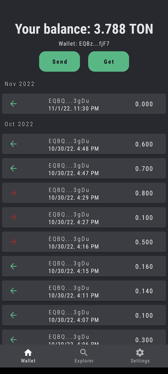 TkTon Wallet screenshot