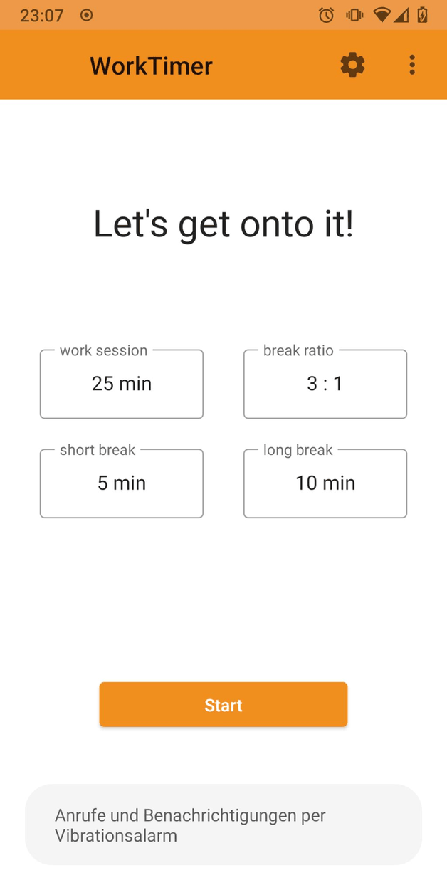 WorkTimer screenshot