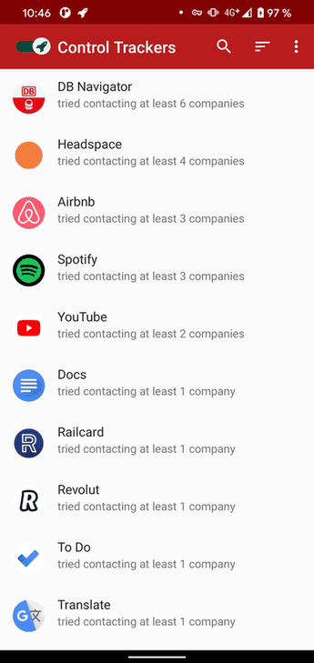 TrackerControl screenshot
