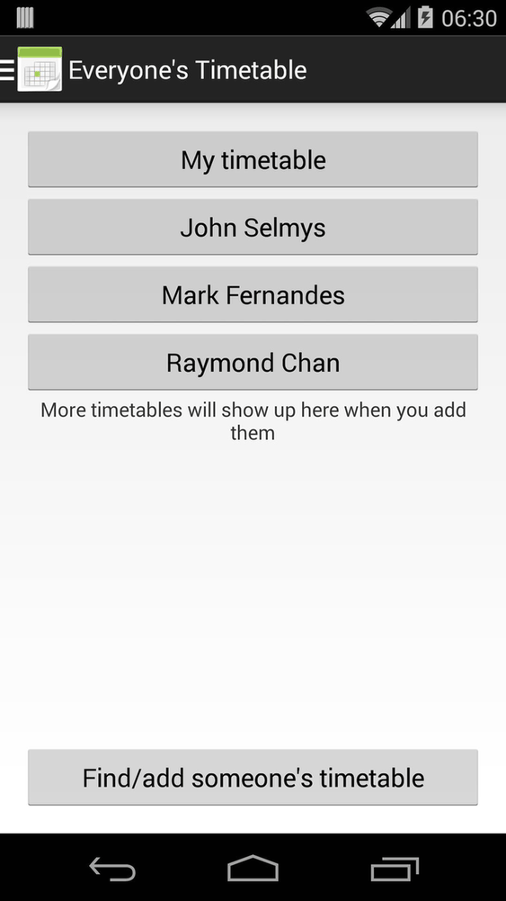 Everyone's Timetable screenshot