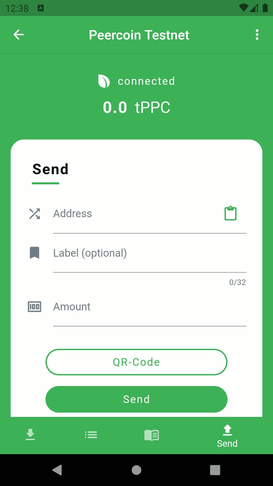 Peercoin Wallet screenshot