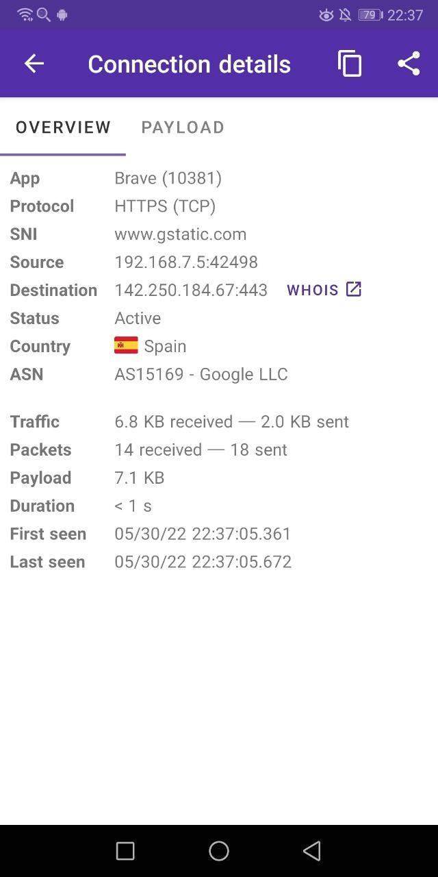 PCAPdroid screenshot