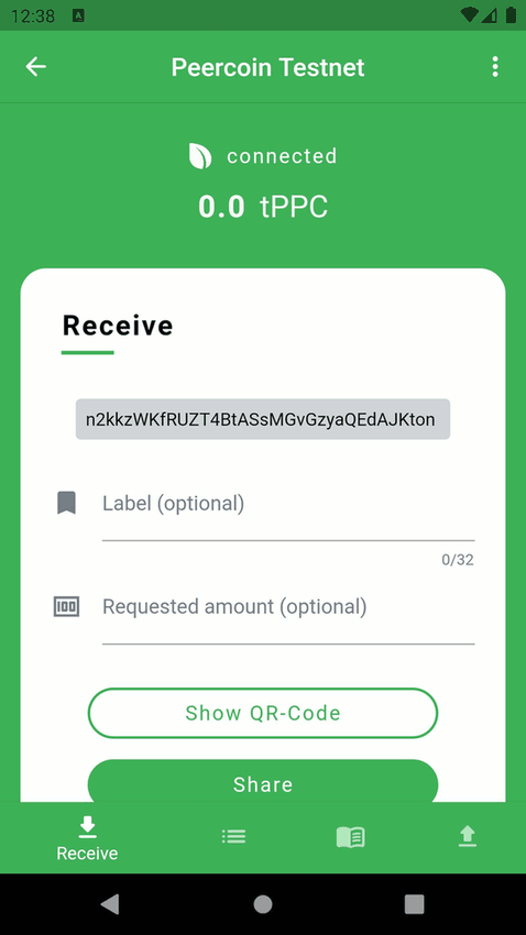 Peercoin Wallet screenshot