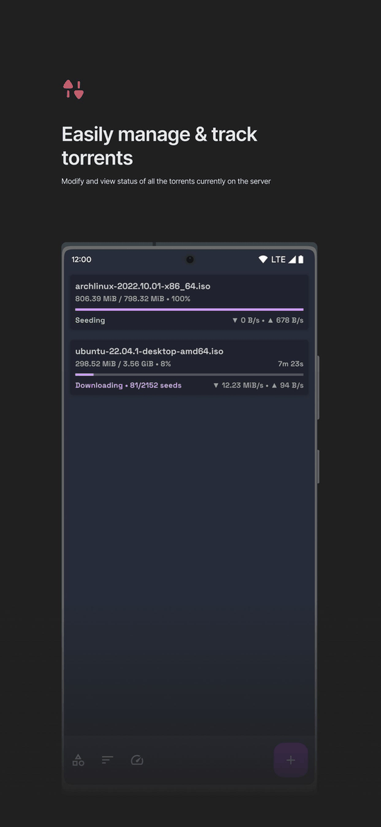 qBittorrent Manager screenshot