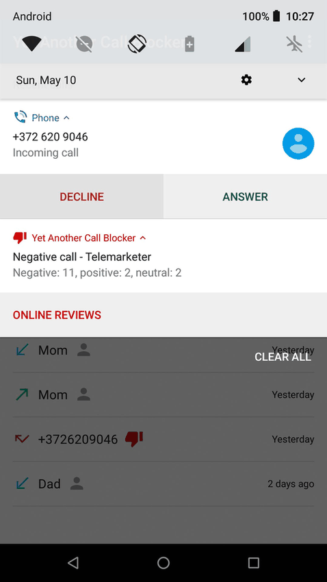 Yet Another Call Blocker screenshot