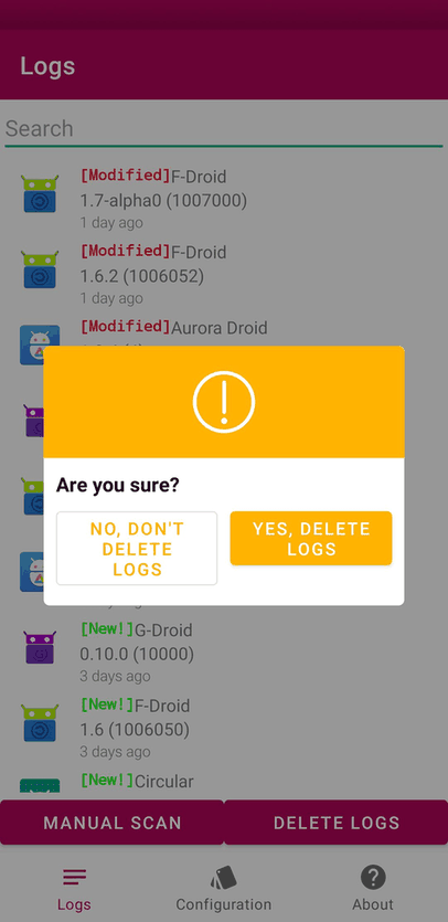 Installalogs screenshot