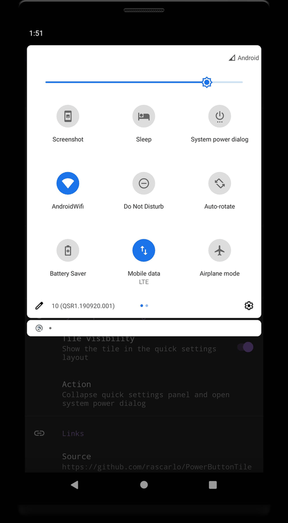 Power Button Tile screenshot