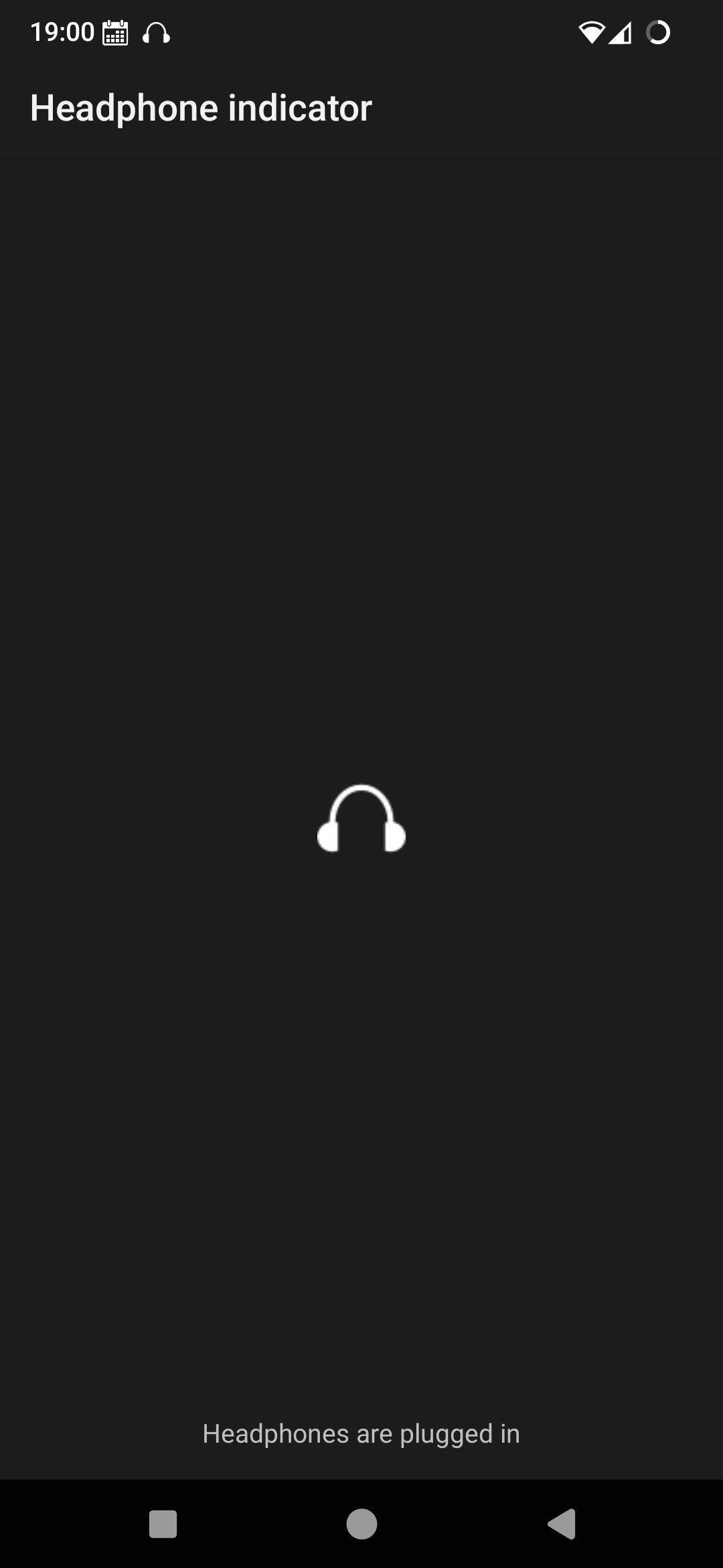 Headphone indicator screenshot