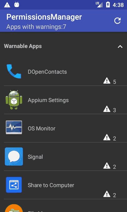 Permissions Manager screenshot