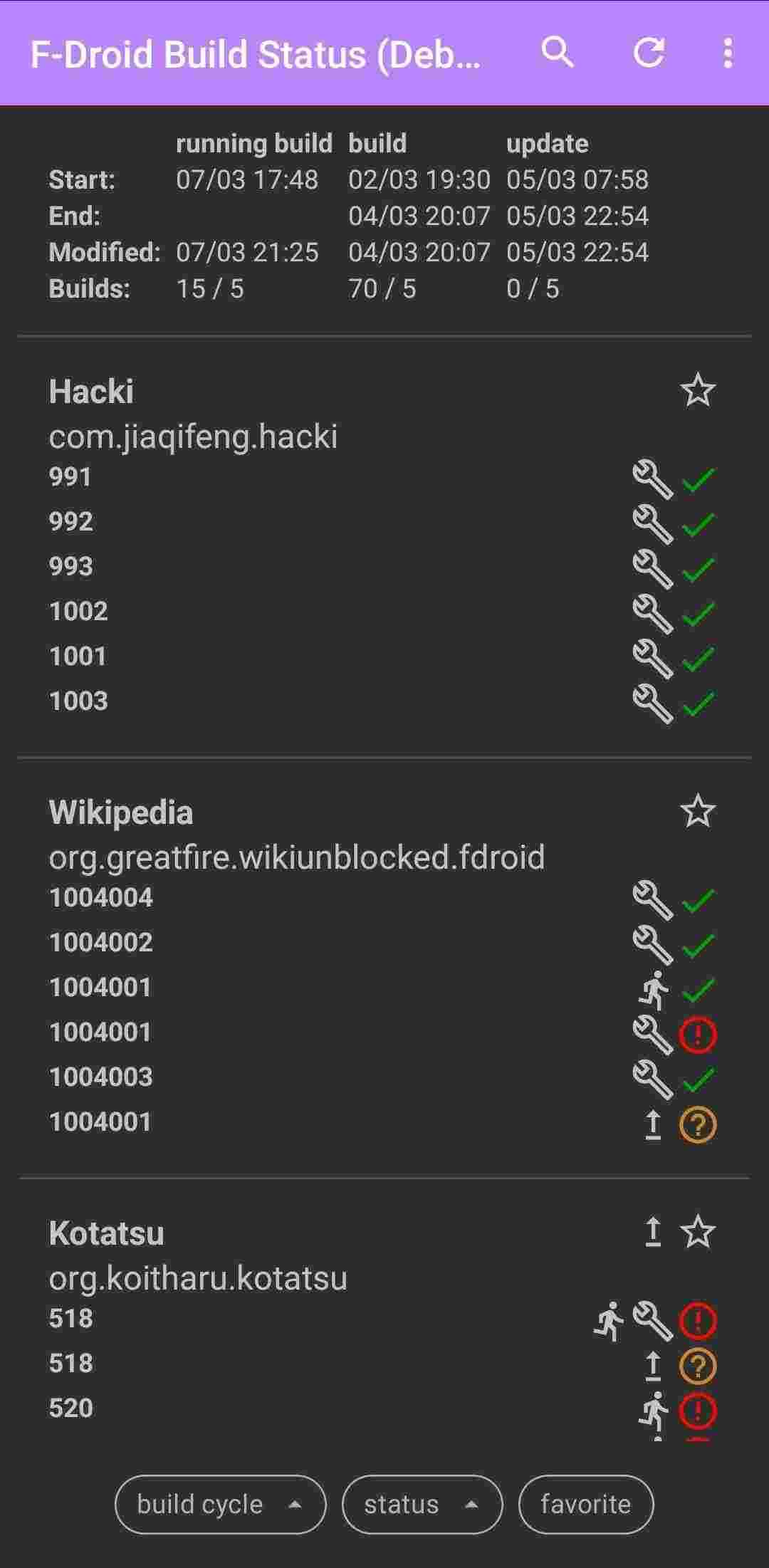 F-Droid Build Status screenshot