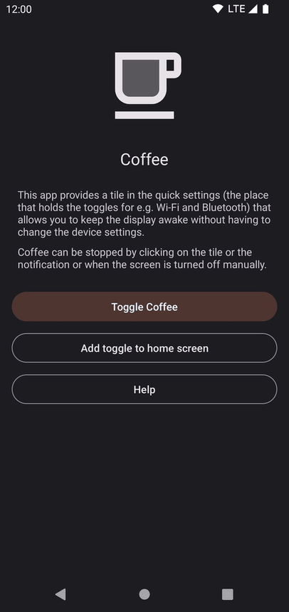 Coffee screenshot