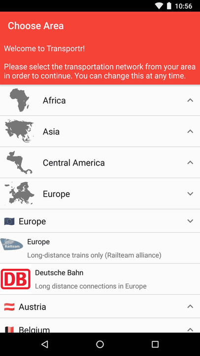 Transportr screenshot