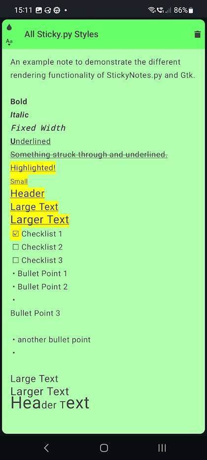StyncyNotes screenshot