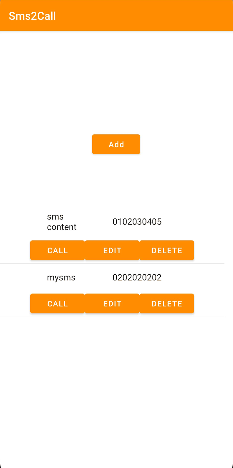 sms2call screenshot