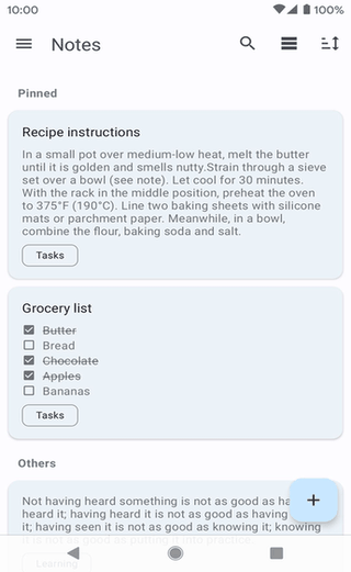 Another notes app screenshot