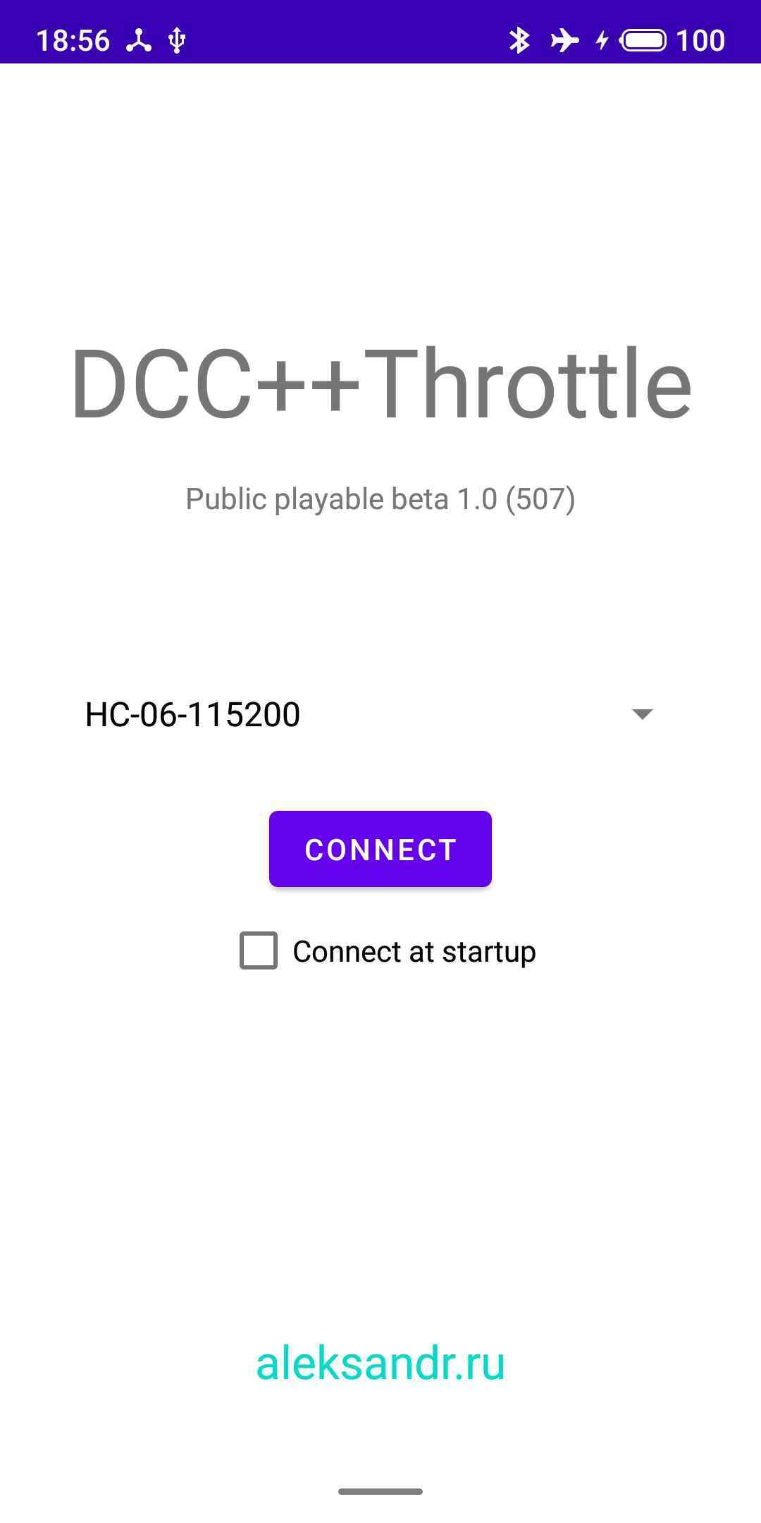 DCC++Throttle screenshot