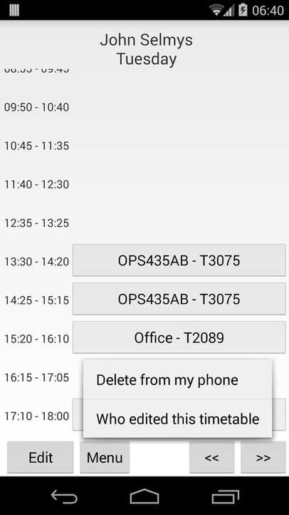 Everyone's Timetable screenshot