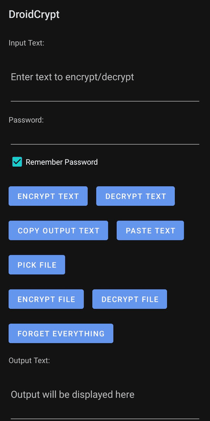 DroidCrypt screenshot