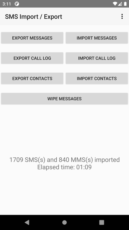 SMS Import / Export screenshot