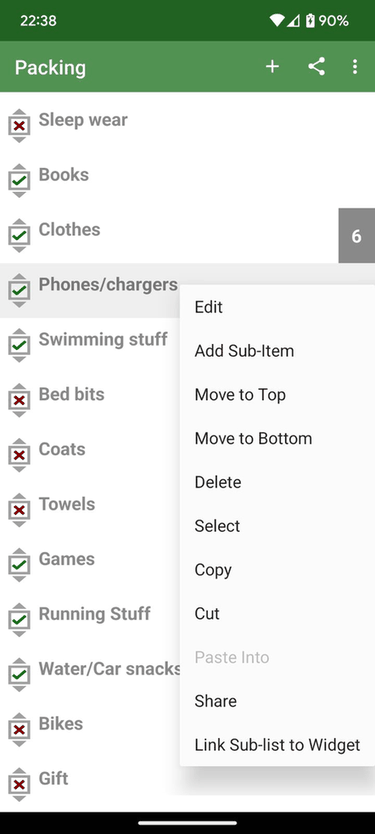 InfiniList screenshot