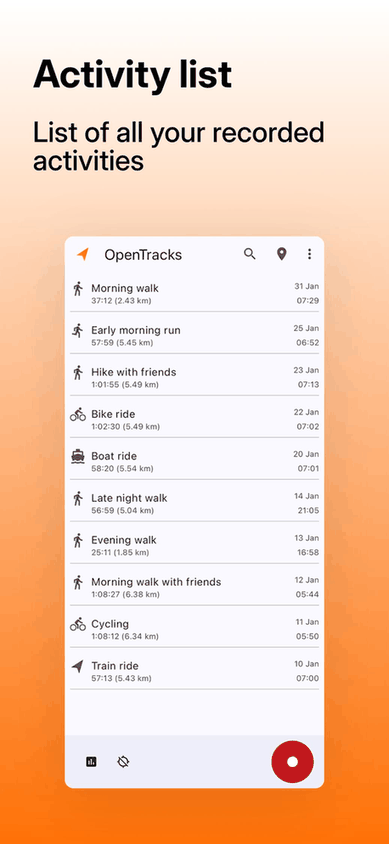 OpenTracks (Reproducible build) screenshot