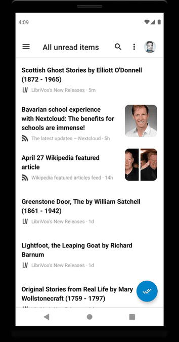 Nextcloud News screenshot