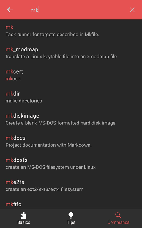 Linux Command Library screenshot
