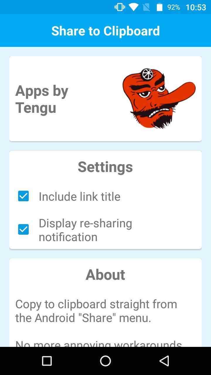Share to Clipboard screenshot