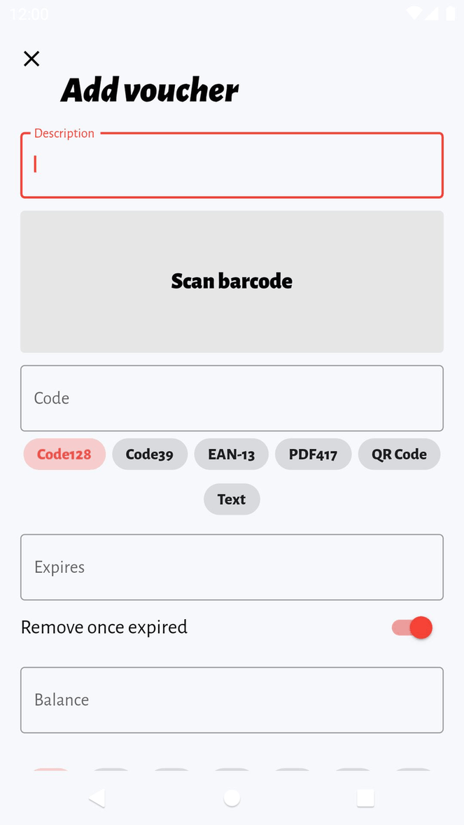 Voucher Vault screenshot