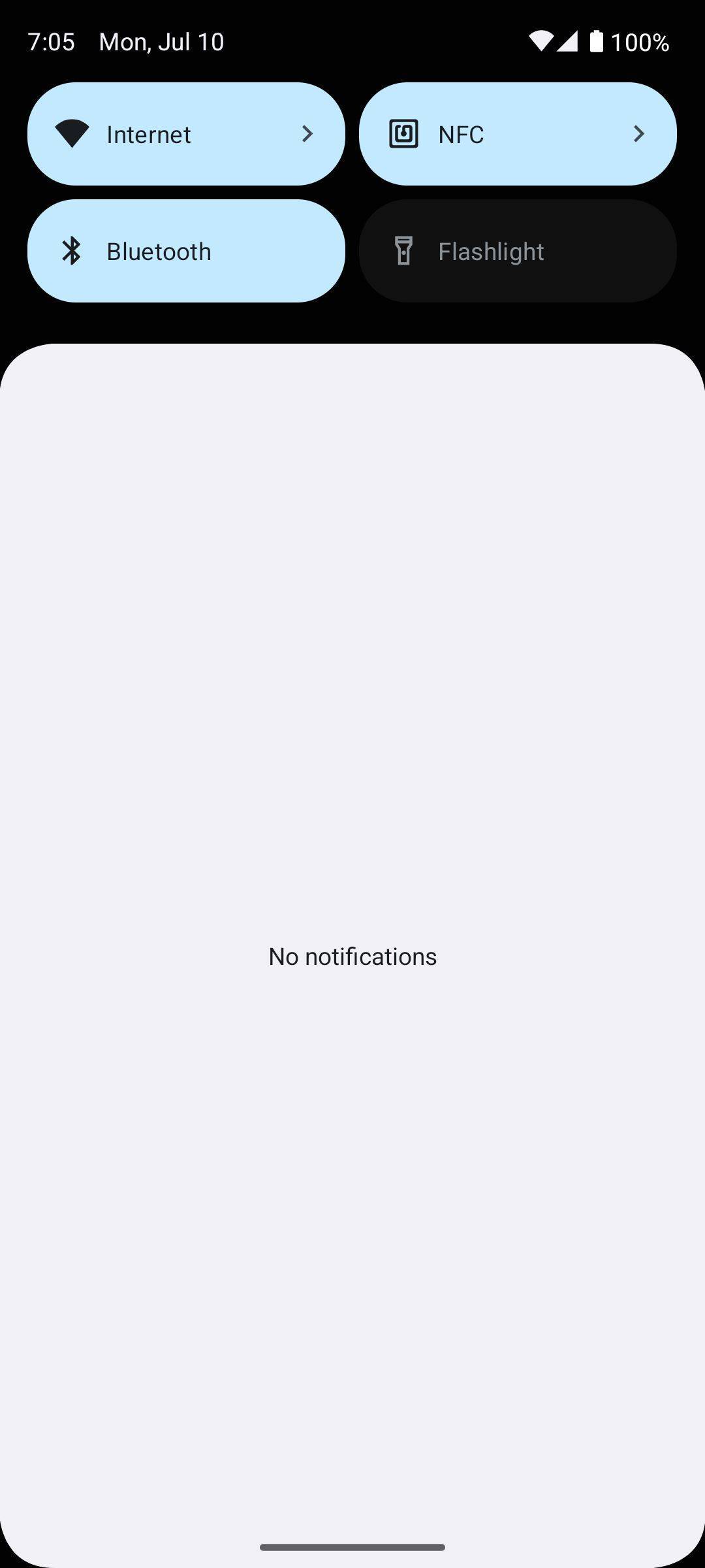 NFC Quick Settings screenshot