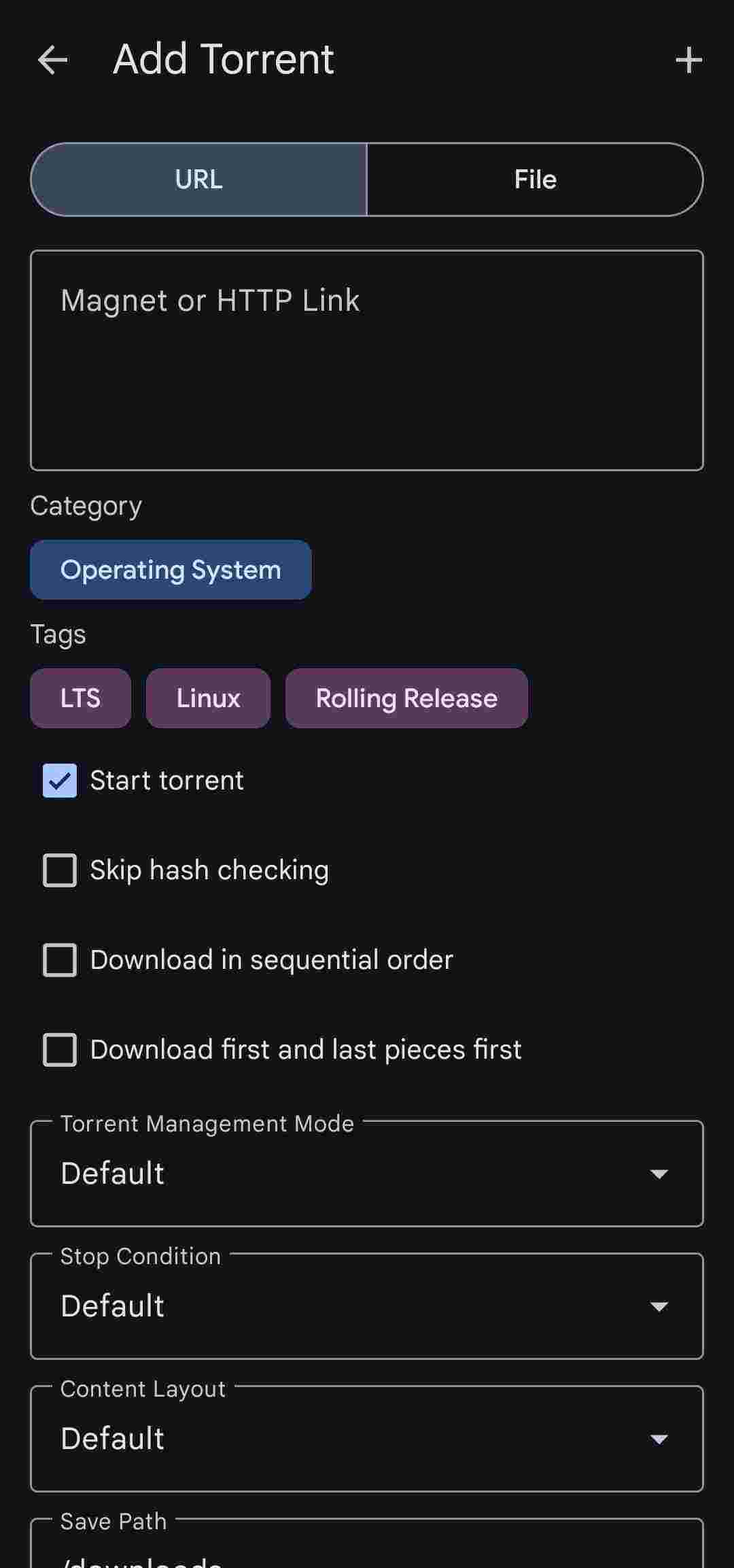 qBitController screenshot