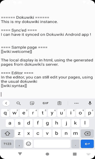 Dokuwiki Android screenshot