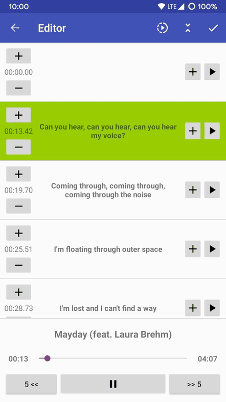 LRC Editor screenshot