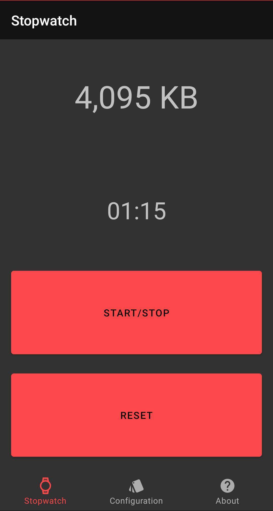 DataStopwatch screenshot