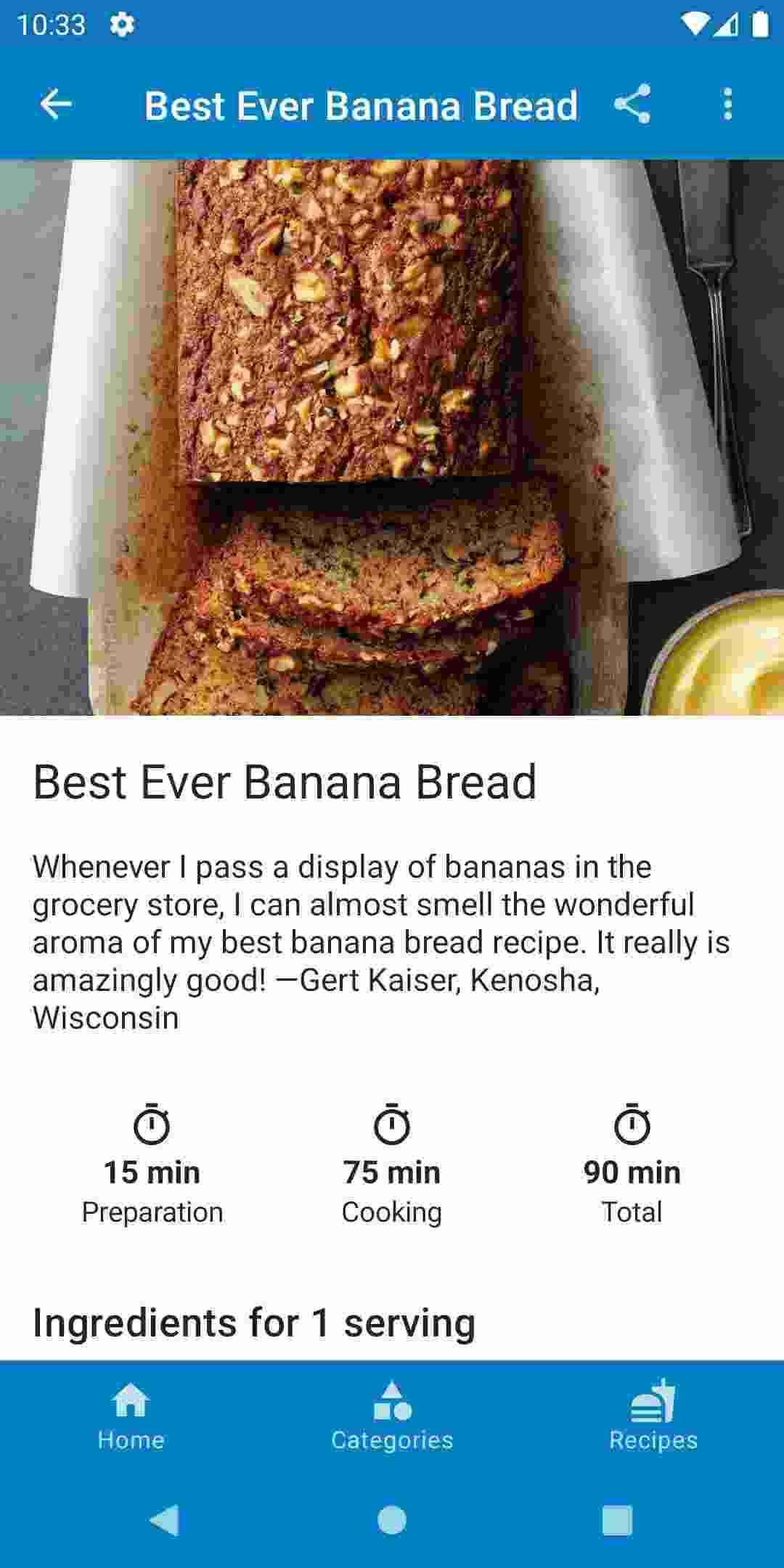 Nextcloud Cookbook screenshot