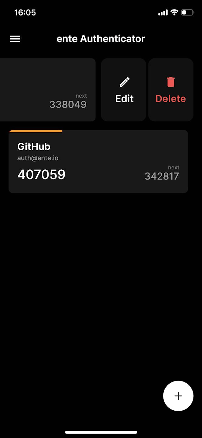 Ente Auth screenshot