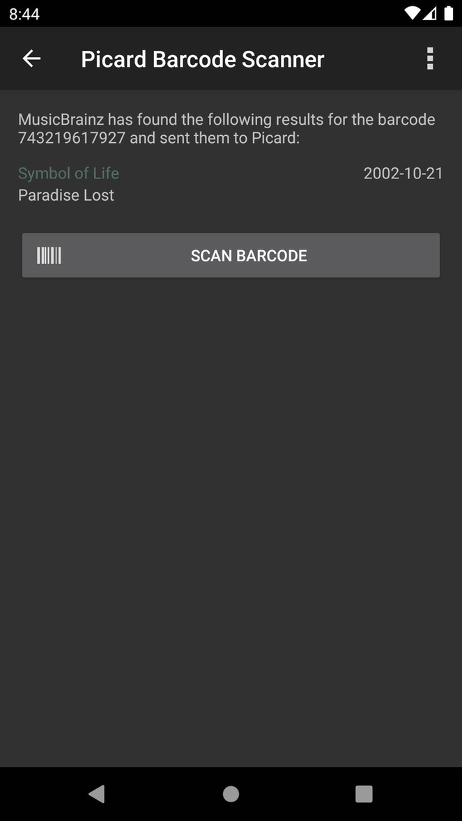 Picard Barcode Scanner screenshot