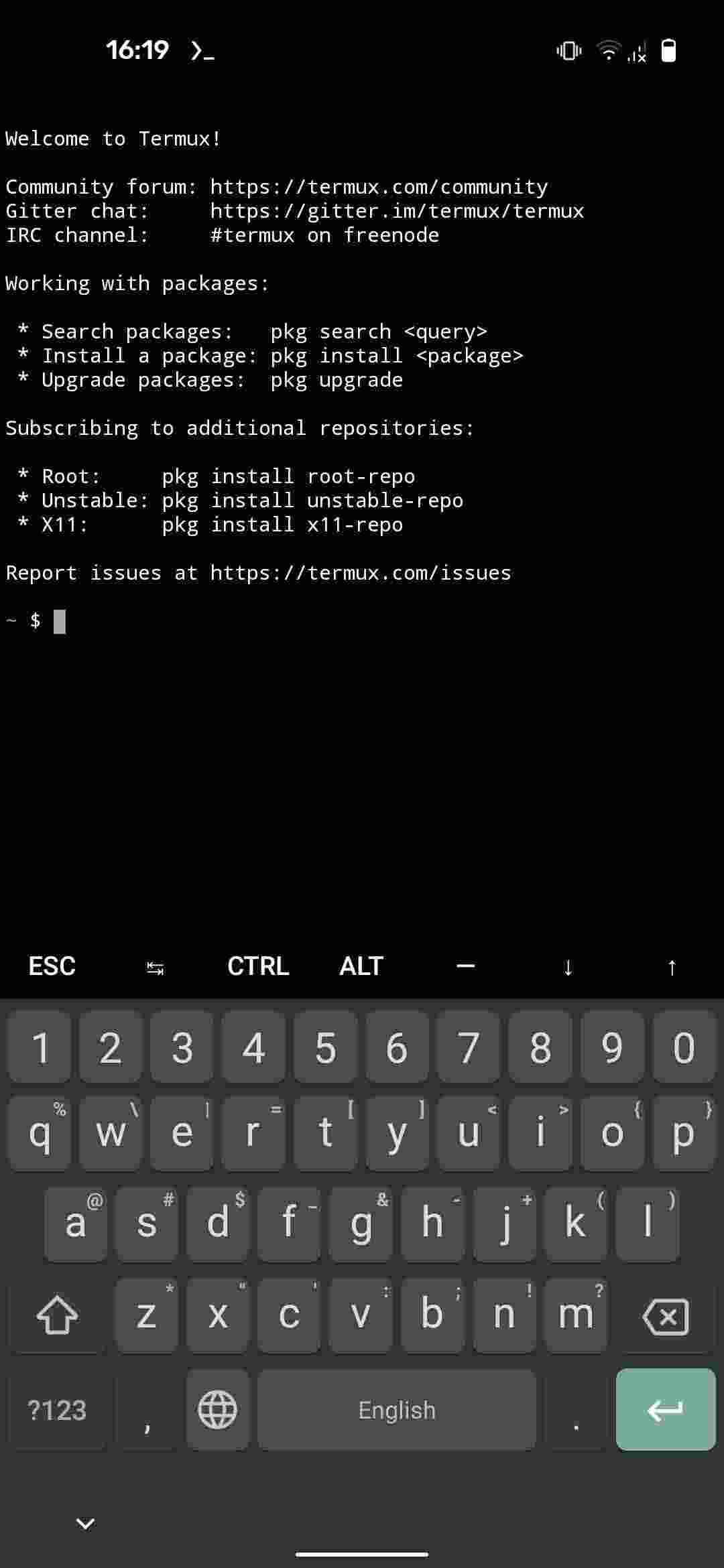 Termux screenshot
