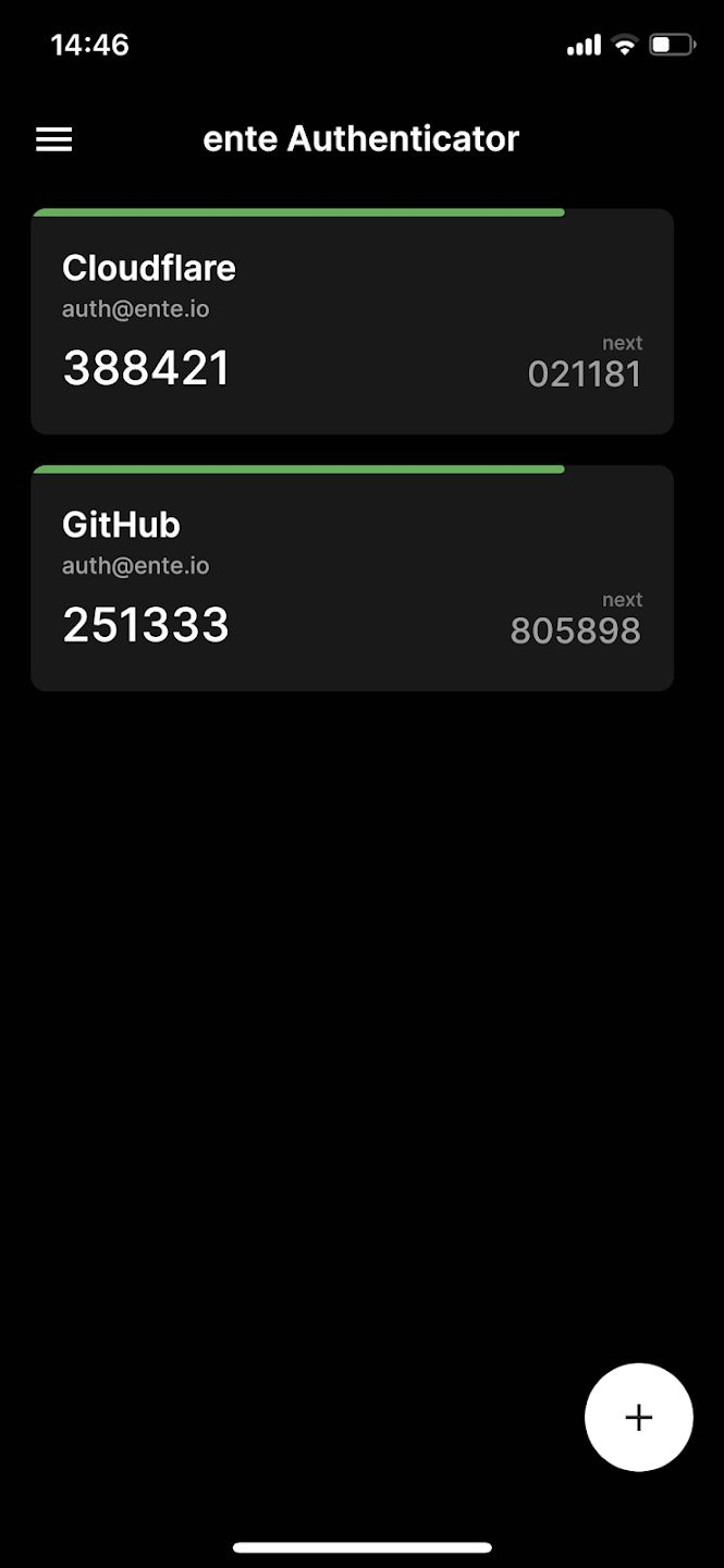 Ente Auth screenshot