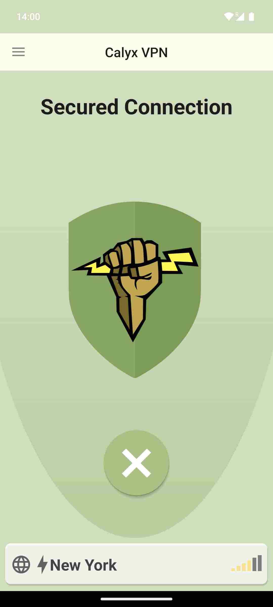 Calyx VPN screenshot