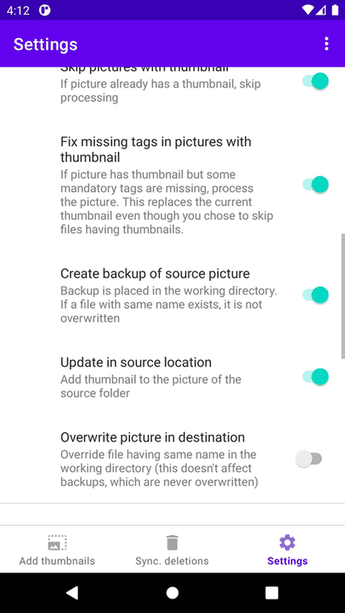 Exif Thumbnail Adder screenshot